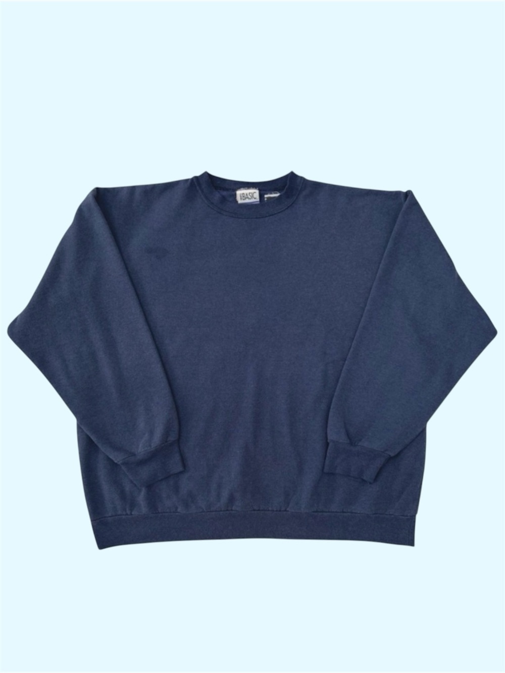 Vintage 90s Simply Basic Blank Crewneck Sweatshirt Faded Navy XL